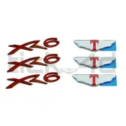 Falcon AU XR6 Red Fender Emblem Badge ×3 Plus Tickford Wings ×3