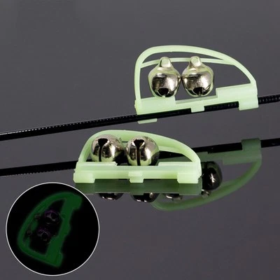 10 Pcs Sea Rod Double Bells Fishing Pole Clamp on Clip for Poles Alert