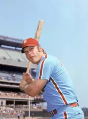 Greg Luzinski of the Philadelphia Phillies poses 1970-80 Old Photo