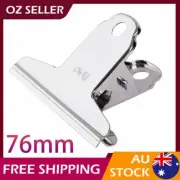 12x Deli Stainless Steel Bulldog Clips Metal Paper Clip Binder Grip Clamp 76mm