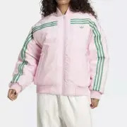 Adidas 70s Reversible Full-Zip Bomber Jacket Women's Size XL Green Pink #656