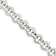 8.5 Inch Sterling Silver 8.5Inch Polished Fancy Circular Link Bracelet