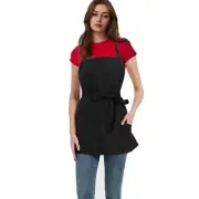 Chef short apron 3 pockets aprons for cooking adjustable halter kitchen apron...