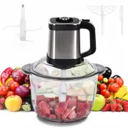 Advwin Electric Food Processor,5L Meat Grinder & Vegetable Chopper with Knob Switch & 600W Motor, Food Chopper with Dual-Layer 4-Blade for Meat, Nuts, Fruits & Veggies