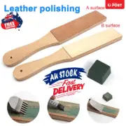 Leather Blade Sharpening Strop Tools Double Sided Polishing Compound AU Set