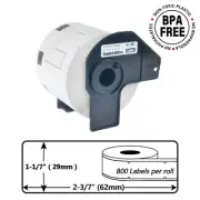 1-1/7" x 2-3/7" Address 800 Labels P/R for Brother QL-500 QL-570 DK-1209 DK1209