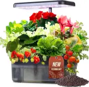 Clay Pebble Hydroponics Growing System Kit – Indoor Herb Garden with Smart LED G