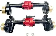 1/10 Front and Rear Axle Set for Hobby&Plus 1/18 4WD CR18P Rock Van Trail Off-Road RC Crawlers Upgrades Parts 2X Aluminum CNC Fr&on&t & Rear Portal Axle Aluminum Front & Rear Portal Axles(Black)