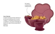 Tupperware Chip N Dip with Dip Bowls 1.5 Gallon Merlot Color New