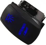 E Support Car 12V 20A Light Button Rocker Toggle Switch Blue LED Interior Light 5Pin