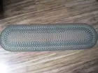 13" x 48" Oval Table Pad Runner woven Rug style Green tan cabin Dining Kitchen