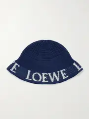 [LOEWE] LOEWE - + Paula's Ibiza Cotton-blend Jacquard Bucket Hat - Navy - One size One size Blue