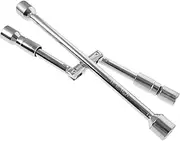 TEHAUX Folding Lug Wrench Multifunctional Cross Wrench for Tire Disassembly and Maintenance Chrome Vanadium Steel Portable Tool for Roadside Emergencies Compatible with Cars and Trucks