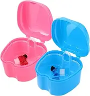 Beaupretty Soaking Cleaning Kit Brush Case Set for Full Partial Dentures Travel-friendly