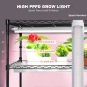 6-Tier Indoor Plant Shelf with 180W Grow Light and Timer, 180 cm, Black