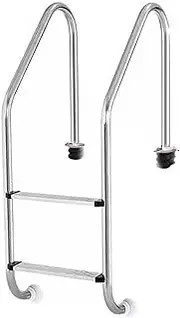 2/3 Step Swimming Pool Ladder,Stainless Steel,Simple Installation for Indoor/Outdoor Pool,Weight Capacity 550 Lbs(2-steps1.0mm)