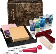 Speedball Deluxe Block Printing Kit - Includes Inks, Brayer, Bench Hook, Lino Ha