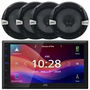 JVC KW-M695BW 1-DIN Bluetooth USB/MP3 Receiver, 4x 6.5" 300W Max 2-Way Speakers
