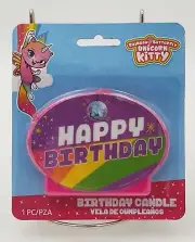 RAINBOW BUTTERFLY UNICORN KITTY CANDLE Cake Birthday Party Decoration Kids