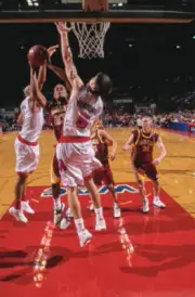 Craig Johnson Guard for the Santa Clara University Broncos drives - Old Photo