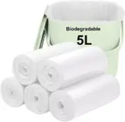 Bin Bags 5L,120PCS, Bin Liner for Countertop Bin. Trash/Garbage/Rubbish Bags, 10