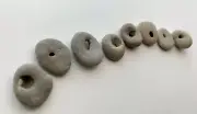 8 Natural Holey Beach Rocks Hag Fairy Stones Wish Magic Mystic smooth Bead #T US