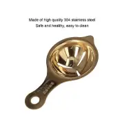 (Gold)Stainless Steel Egg Separator Divider Egg White Yolk Filter Baking