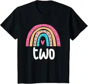 [X.Style] Kids Girls 2nd Birthday Rainbow Two 2 Year Old Birthday Toddler ds1055 T-Shirt (M)