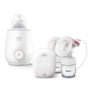 【PHILIPS AVENT】親餵經典組 雙邊電動吸乳器送溫奶器(SCF316+SCF358)