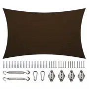 COLOURTREE Canopies 12'x16' Extendable Sun Shade Sail Rectangle Patio Brown