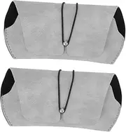 [WESIEVYA] Leather Glasses Case 2 Pack Compact Sunglasses Storage Sun Glasses Organizer Scratch Resistant Portable Travel Case