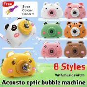 Kids Shower Camera Shape Bubble Machine Toy Outdoor Cartoon Pig Automatic Bubble