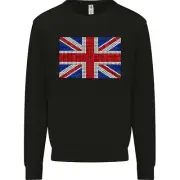 Mosaic Union Jack Flag Great Britain UK Kids Sweatshirt Jumper