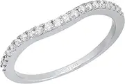 [Dazzlingrock Collection] 0.20 Carat (ctw) Round White Diamond Ladies Anniversary Contour Wedding Band 1/5 CT, Sterling Silver