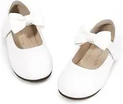Hehainom Toddler Girls Dress Shoes Little Kids Flower Girl Sparkle Bow Ballet Flats School Wedding Party Shoes
