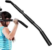 LAT Pull Down Bar, 31in Tricep Bar with Non-Slip Handles, Removable Pulley Rope for Strength Training, Home Gym, Squat Rack, and Fitness Equipment Attachment