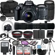 Canon Rebel T100 Vlogger Kit:EF-S 18-55mm,EF 75-300mm & 420-800mm Lenses, + More
