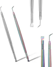 2 Pcs Stainless Steel Eyelash Lift Perm Tool 2 in 1 Lash Lift Tool Metal Lash Lift Rods Professional Eyelash Separator Tint Tool with Comb for Lash Eyebrow Curling Extensions Supplies