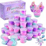 48 Pack Mini Galaxy Slime, Mermaid Slime Party Favors for Kids 8-12, Super Soft & Non-Sticky, Birthday Gifts, Classroom Prizes, Christmas Stuffers, Stretchy Galaxy Slime Kit for Girls and Boys