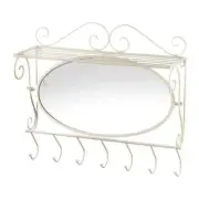 Accent Plus Mirrored Wall Shelf Iron Glass Lightweight