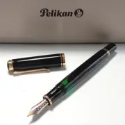 plkf24 pelican fountain pen, suberane, M400 black x gold, 14k gold, F shape #20d