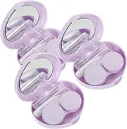 [Healeved] Mini Holder Box with Mirror Travel Contacts Case for Women Portable Compact Eye Storage for Halloween