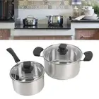 Stainless Steel Saucepan Thickened Double Bottom Saucepan With Single Handle