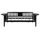 URTR Espresso Wood Twin Size Daybed Frame, Twin Bed Frame with Foldable Table