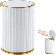 Automatic Trash Bin for Bathroom with Lid, 9 Liter Round Waterproof Smart Rubbish Bin, Plastic Touchless Motion Sensor Garbage Can Wastebasket for Bedroom, Living Room, Toilet, Kitchen, Office(No Battery)