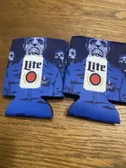 Miller Lite Beer Zombie Monster Can Bottle Koozie - Set of Two (2) - New