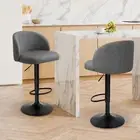 Bar Stools Set of 2 with Back Swivel Barstools PU Leather Cushioned Padded