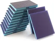 TRULYWIN 10Pcs 220 Grit Sanding Sponge, Soft Foam Sanding Pads, Hand Sander Sanding Block, 220 Grit Sandpaper, Wet Dry Sandpaper for Wood, Drywall, Model, Automotive, Metal, Polishing