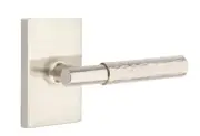 Emtek Select Privacy, Rectangular Rosette, T-Bar Stem, Hammered Handle US15 RH