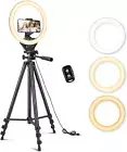 10'' Ring Light with 50'' Extendable Tripod Stand, LED Circle Lights wit